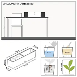Вазон Lechuza Balconera Cottage, 12 л, мокко (15615) - мініатюра 3