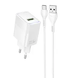 Мережевний зарядний пристрій Hoco CS111A Lounge PD22.5W 1USB-C + кабель USB to Type-C White