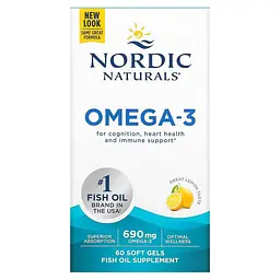 Очищений риб'ячий жир Nordic Naturals Omega-3 690 мг 60 капс лимон - мініатюра 2