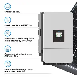 Сонячний інвертор Deye SUN-20K-SG05LP3-EU-SM2, 20кВт (SUN-20K-SG05LP3-EU-SM2) - мініатюра 4