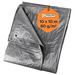 Тент тарпауліновий Polax 10 x 10 м, 80 гр/м2, з вушками, двостороння ламінація (70-116) - мініатюра 4