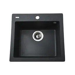 Гранітна мийка Globus Lux Aosta графiт 490x455мм-А0001 000023568, Графит