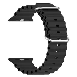 Силіконовий ремінець на смарт-годинник для Apple Watch 38,40,41,42 mm, Ocean Band, black, зі зручною застібкою, для годинника епл вотч, спортивний, ArmorStandart (ARM74233)