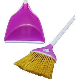 Совок для прибирання Zambak Plastik та щітка з довгими ручками фіолетовий (ZP-128v) - мініатюра 5