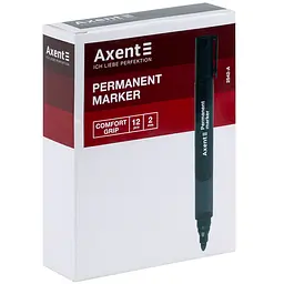 Набір маркерів Axent Permanent Comfort Grip 2542-A круглий 2 мм 12 шт. червоний (2542-06-A) - мініатюра 2