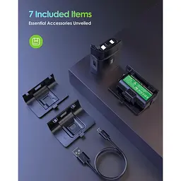 Акумуляторний блок контролера Xbox, комплект для гри та зарядки для Xbox One/Xbox Series X|S - 40 год гри - мініатюра 3