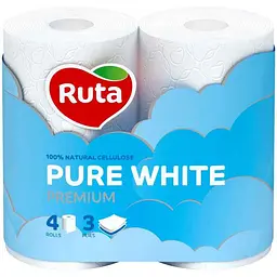 Туалетний папір RUTA Pure White 4 рулони 3 шари
