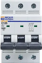 Модульний автоматичний вимикач 3р - 125А - С - UProfi АСКО-УКРЕМ (A0010210123) - мініатюра 2