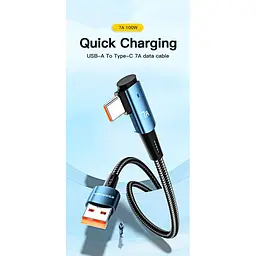 Дата кабель USB 2.0 AM to USB-C 1.0m 100W 90° corner black Essager (EXCWT7A-CG01-P) - миниатюра 2