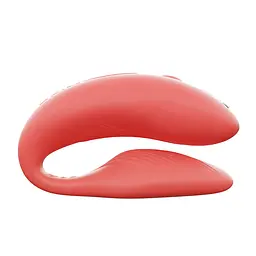 Смарт-вібратор для пар We-Vibe Chorus Crave Coral, сенсорне керування вібраціями стисненням пульта - мініатюра 3