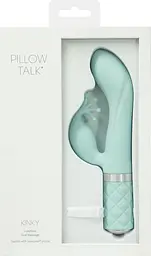 Розкішний вібратор-кролик Pillow Talk - Kinky з кристалом Сваровські, потужний Колір: Бірюзовий - мініатюра 9