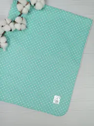 Пелюшка дитяча багаторазова непромокальна a.l.babybox Горох 80x100 см Біло-м'ятний (NV 18145413)