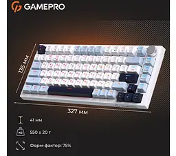 Клавіатура ігрова механічна GamePro GPMK-160-BL Warden Genesis Red Outemu Swithes Hot-Swap White-Blue - мініатюра 15