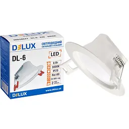 Світильник Delux DL-6 3000К 6Вт 480лм 230В D100мм (90018627) - мініатюра 3