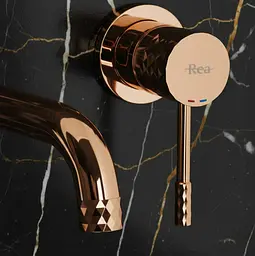 Змішувач для умивальника Rea Lungo Diamond прихованого монтажу з боксом copper REA-B0540 - мініатюра 2