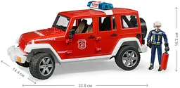 Уцінка. Пожежний джип Bruder Wrangler Unlimited Rubicon з фігуркою пожежника (02528) - мініатюра 2