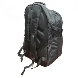 Рюкзак чорний з дощовиком 32 літри з USB та AUX виходами Swiss Bag 8810 - мініатюра 2