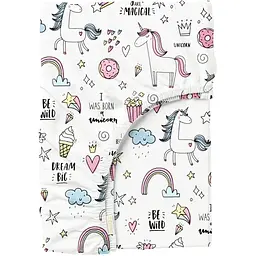 Простирадло Cosas на резинці 90x190x25 unicorn sweet, блакитний (UnicornSweet_90x190x25)