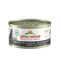 Консервований корм Almo Nature з тунцем та кальмаром для дорослих кішок (шматочки в желе) 70 гр