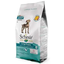 Сухий монопротеїновий корм Schesir Dog Large Puppy Шезір для цуценят великих порід з куркою 12 кг (ШСЩКК12)