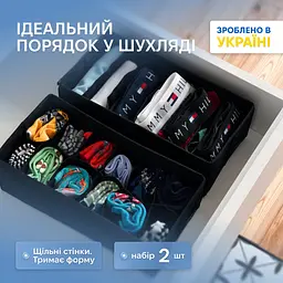 Комплект органайзерів ORGANIZE  для білизни 2шт (чорний)
