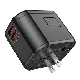 Зарядний пристрій Hoco AC15 2 USB/ Type-C 20W чорний - мініатюра 5
