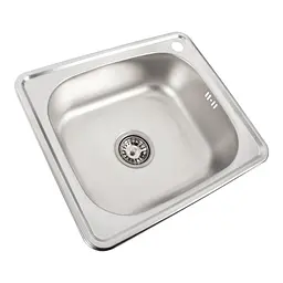 Кухонна мийка Platinum 4842 з нержавіючої сталі 0.6 мм прямокутна 48x42 см сатин (SP000016242) - мініатюра 2