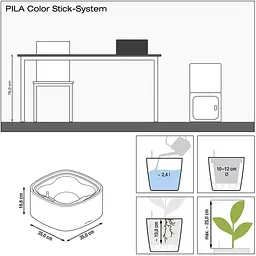 Вазон Lechuza Pila Planter Color 35х35х16.5см блакитний (15942) - мініатюра 5