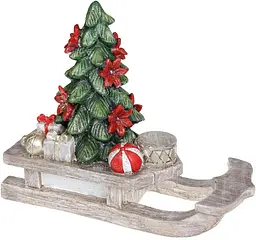 Декоративні Сані з ялинкою Bona 38х15х31.5 см dec0008425