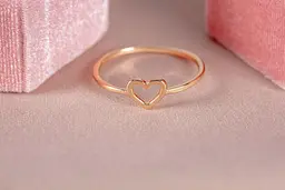 Каблучка з жовтого золота з сердечком 16 K-0149 - мініатюра 3
