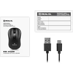 Комп'ютерна мишка Real-El RM-450W Wireless/Bluetooth Black/Gray (EL123200046) - мініатюра 9