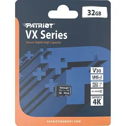 Карта пам'яті Patriot Micro SDHC VX Series 32GB V3.0 (PSF32GVX31MCH) - мініатюра 2