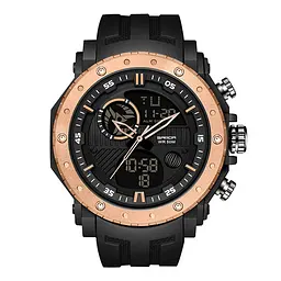 Чоловічий наручний годинник 6012 Black-Cuprum Sanda acs0030971