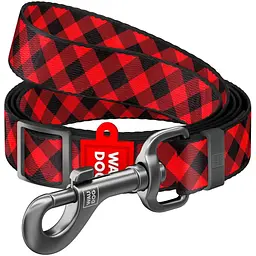 Повідець для собак Waudog Nylon Шотландка червона, 122х1,5 см, різнокольоровий
