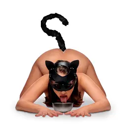 БДСМ-набір Tailz Black Cat Tail Anal Plug Mask Set рольовий у стилі кота: маска та анальна пробка з хвостом - мініатюра 6