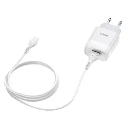 Зарядний пристрій Hoco C72A Glorious (1USB, 2.1А) White + кабель MicroUSB (6931474713001) - мініатюра 3