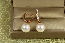 Сережки підвіски Xuping Jewelry з перлами Цефей 3,3 см золотисті - мініатюра 2