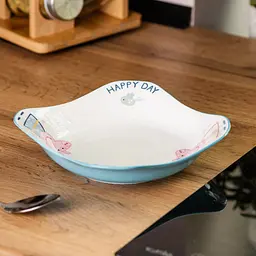 Дитяча тарілка Happy day порцелянова 350 мл, блакитний Yiwu HP-15-16 - мініатюра 9