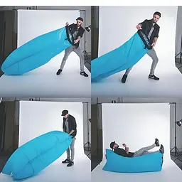 Ламзак пляжний надувний матрац  Good Idea AIR SOFA водонепроникний нейлон 180х70 см фіолетовий  - мініатюра 3