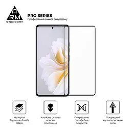 Захисне скло на TECNO Camon 20 4G з олеофобним покриттям, Pro, повне проклеювання, антистатичний і пиловідштовхуючий шар, 9H, самоклеючеся, 2.5D, на весь екран, антистатичний клей, ArmorStandart (ARM69119) - мініатюра 2