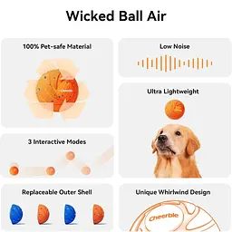 М'ячик для собак Cheerble Wickedball Air (Помаранчевий) - мініатюра 4