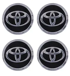 Наклейка на ковпак Toyota 60 мм чорний 4 шт
