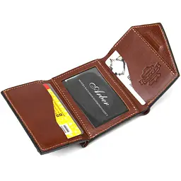 Чоловіче шкіряне портмоне GRANDE PELLE 10х10х1 см acs0018626 - мініатюра 4