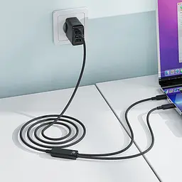 Дата кабель Acefast C5-11 USB-C to 2xUSB-C 100W (1.2m) Black - мініатюра 5