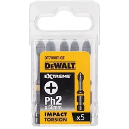 Набір біт DeWALT IMPACT TORSION, ударні, Philips, Ph2, L = 50 мм, 5 шт (DT7998T)