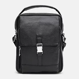 Чоловіча сумка Borsa Leather k19747-black 27х21х7 см Чорний - мініатюра 2