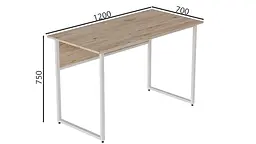 Комп'ютерний стіл Ferrum-decor Коді 75x120x70 білий ДСП Дуб Артізан 16мм (FRD-101224) - мініатюра 5