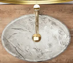 Умивальник Rea Linda 33x48 stone (REA-U1020) - мініатюра 4