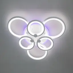 Стельова LED-люстра Diasha D8022/3+3WH з кільцевими елементами, 3 кольори світла
