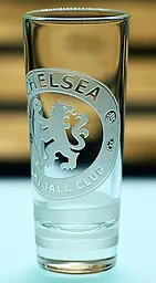 Скляна чарка 60мл ФК Челси Chelsea з гравіюванням подарунок для фаната футбольна стопка - мініатюра 3